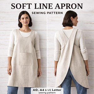 Cross Back Apron Sewing Pattern PDF – Modern Japanese Style, Easy DIY Apron for Beginners - Etsy Canada