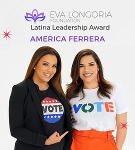 America Ferrera is the definition of a #LatinaTrailblazer and nothing short of groundbreaking. 🌠 As an actress, director, producer and fierce advocate for America is a role model both on and off the screen and a true champion for women, Latinx communities and immigrants everywhere ✊🏽💥 We're so proud to honor this inspirational hermana with the Eva Longoria Foundation Latina Leadership Award🏆at our annual #DinnerWithEva tomorrow! Join us starting at 6pm PST for coverage on our socials. | Eva 