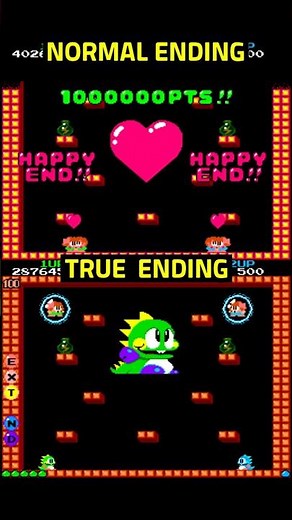 Bubble Bobble Co-op Ending Comparison: Normal vs Super Mode (버블보블 2인 엔딩 비교)