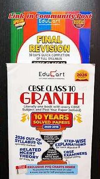 Educart Granth CBSE Class 10 Previous 10 Year Solved Paper Educart CBSE Class 10 Final Revision Book