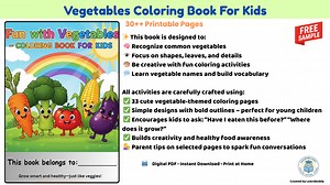 FREE Sample – Vegetable Coloring Book | Fun & Educational for Toddlers & Preschoolers & Kindergarten