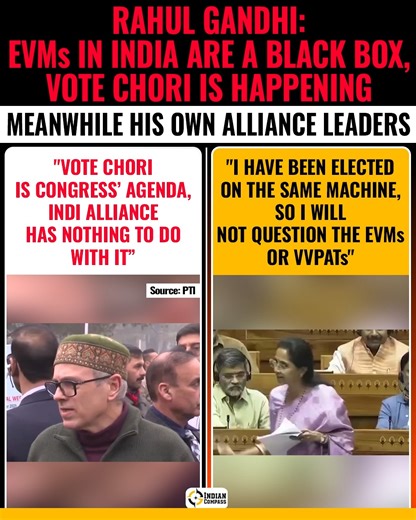 Indian Compass on Instagram: "Rahul Gandhi, are you listening? [rahul gandhi, evm, congress, omar abdullah, supriya sule]"
