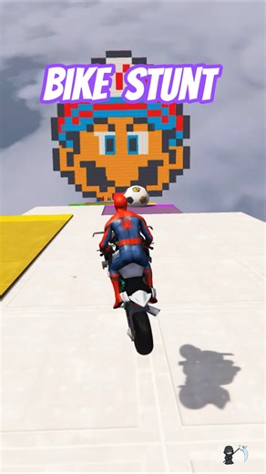 Spiderman Tries MEGA Ramp Mario Stunt on Bike 😁🔥 | GTA 5