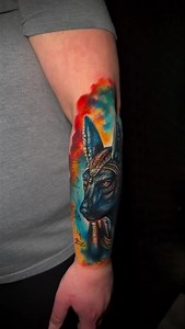 Full colour Anubis Tattoo by Ana 🔥 #anubis #anubistattoo #egyptiantattoo #tattoo #tattooartist | Holy Trinity Tattoo - Standish Tattoo Studio