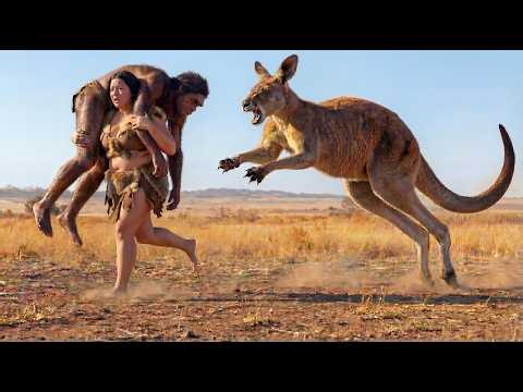Life 20,000 Years Ago: A Girl & Early Humans VS Giant Kangaroo Ancestor – The Deadliest Encounter