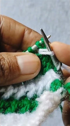 two colour knitting#handmade#diy#crochet#shortsfeed#stitch