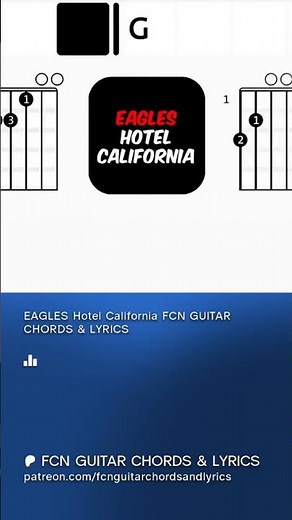 THE EAGLES Hotel California FCN GUITAR CHORDS & LYRICS #70s #eagles #hotelcalifornia