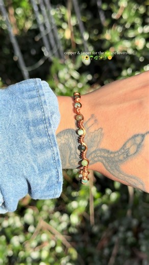 Unique Earthy Green Jasper Jewelry Wrapped in Copper