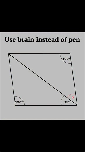 Use brain stead of Pen Basic mathematics Triangle tricky problem mathteacher mathlover mathfun