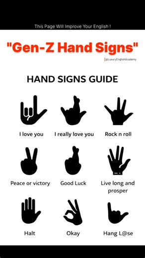 You Must Know These, Gen-Z Hand Signs 🌟 #fyp #2026 #english #learning #shorts