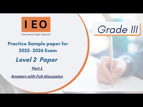 International English Olympiad (IEO) Level 2- SOF previous year paper for Class 3 - Part 1