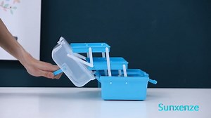 Watch Sunxenze 12'' Three-Layer Clear Plastic Sewing Box Organizer on Amazon Live