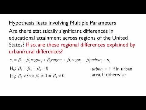 F Tests for Linear Restrictions