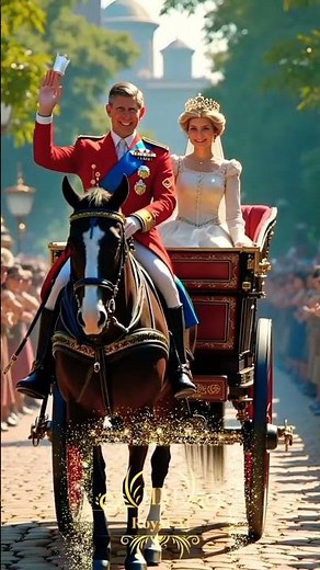 Royal Walk: Princess Diana & Prince Charles in Elegant Horse Carriage Procession #charles #diana