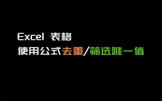 Excel小技巧：使用公式筛选数据唯一值/数据去重