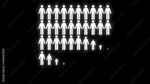 20% People Infographic Animation in 4K | Twenty Percent Population Chart with Green Screen | 20 Percent Demographic Data Visualization | Animated Male-Female Ratio Graph | 20% Man Icon Progress