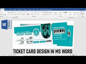 How to Make Ticket Card Design in Ms Word || Microsoft Word Tutorial || Ticket Design ||