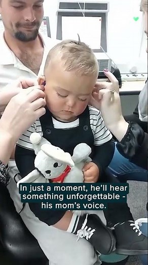 Watch toddler’s sweet smile when he hears mom for the first time