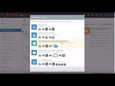 How to use Azure for Offsite Cloud Backup in Altaro VM Backup