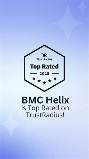 16 reactions | BMC Helix is thrilled to be named a 2025 Top Rated Award winner by TrustRadius! This honor is powered by real feedback from our incredible customers — your voices make all the difference, and we’re endlessly grateful for your support.  Curious what people are saying?  https://bit.ly/3G7letM | BMC Software | Facebook