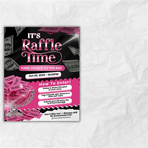 Editable Raffle Flyer Template for Giveaways & Contests | DIY Beauty Salon Promotion | Canva Flyer Design Kit | Business Event Marketing - Etsy