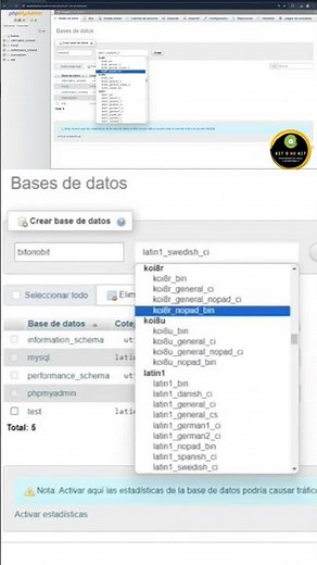 Cómo crear una base de datos en phpmyadmin #desarrolloweb #mysql #phpmyadmin #basededatos