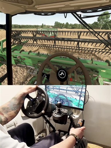 John Deere T560i combine Steering Wheel Thrustmaster Farmstick #dkgc #fs25 #johndeere #agriculture