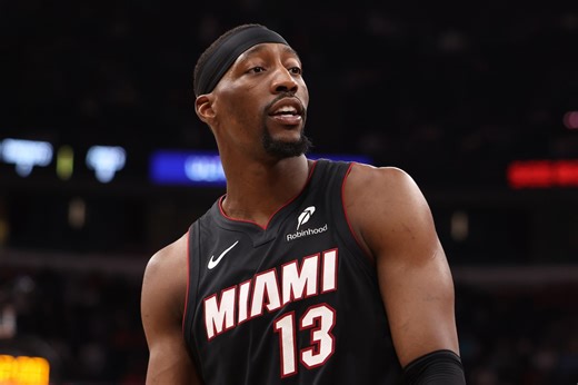 Bam Adebayo exits play-in game with injury after LaMelo Ball leg swipe