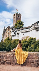 Dont miss this castle in Germany! Have you ever heard of Wartburg castle in Eisenach? Its actually a UNESCO world heritage site and is renowned for its pivotal role in the Reformation, where Martin Luther translated the New Testament into German. We recently checked it out and were blown away! Definitely worth a visit! Wearing @cocopinasd #germanytourism #germanytravel #germanytrip #visitgermany #eisenach #wartburg #castles #germany_greatshots | germany itinerary, germany castles, germany hidden