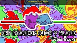 FNF Stickers Icons V-Slice   Wins Icons Mod for Friday Night Funkin' | FNF Mods