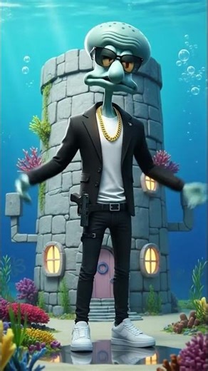 “Stylish Squidward Drops the Coldest Underwater Rap EVER 🧊🎤🌊”