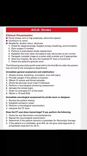 ACLS for stroke #stroke #strokesurvivor | Anesthesia&Emergency Medicine