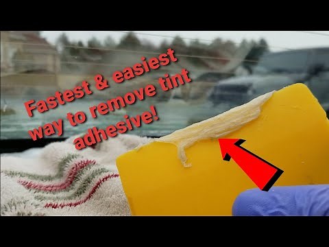 How to remove window tint adhesive fast! & without damaging defroster easiest way I've seen!