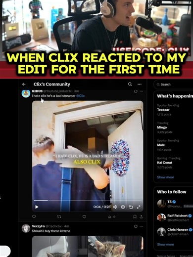When Clix Reacted to My Edit for the First time @clix #clix #fortnite #edit #trending #fyp