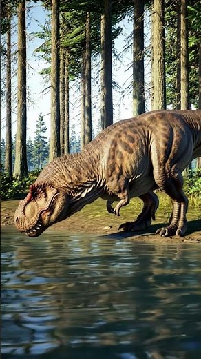 Realistic T Rex Drinking Water 100% Realistic Dinosaur Footage #jurassic #trex #dinosaur #Wildlife