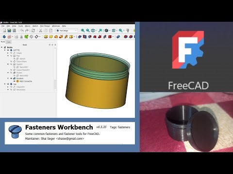 Easy way to create Bottle cap thread/ Screw top lid in freeCad.