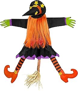 Halloween Decorations Outdoor Witch - 40in Witches Landing in The Tree Decor - Halloween Yard Decorations Outdoor