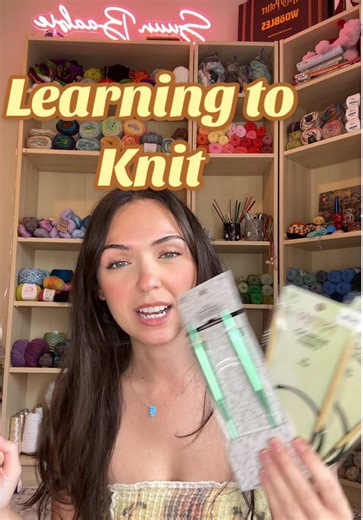 Forgot to mention but im learning the continental style since i hear its easier for crocheters! #knit #knittok #knitting