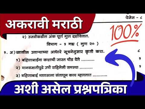 11th Marathi | Annual Exam | Question Paper | अकरावी मराठी वार्षिक परीक्षा | अशी असेल प्रश्नपत्रिका