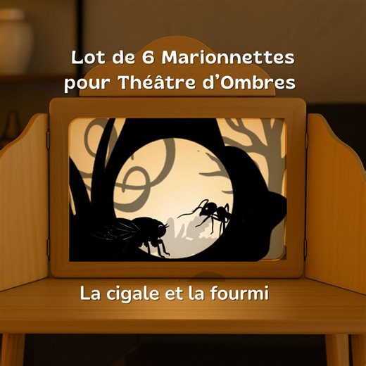 The Grasshopper and the Ant – Shadow Puppet Theatre Set of 6 Handcrafted Puppets, La Fontaine Fable for Children - Etsy