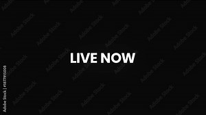 Live Now Distorted Glitch Text Animation 4K – Real Time Broadcast Alert for Streaming Events and Online Shows
