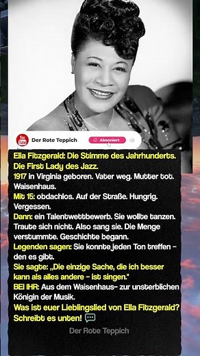 Ella Fitzgerald: Vom Waisenhaus zur Königin des Jazz 👑