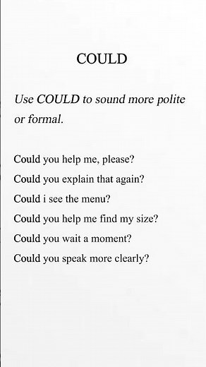 Polite English Requests Using "Could"