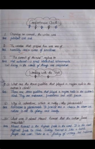 Class 8 English Honeydew Book Lesson 5 The Summit Within NCERT #comprehension #wordmeaning