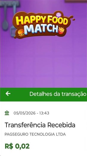 Quanto ganha jogando Happy Food Match Resultado real #tarefasquepagam