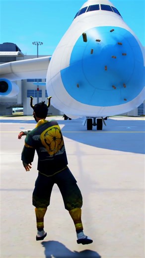 GTA V: Golden Sakura Destroys Cargo Plane 💥 | Epic Explosion Scene #gta5 #shorts