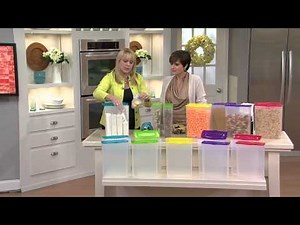 Mr. Lid (2) 12 Cup Cereal Storage Containers w/ Attached Lids with Nancy Hornback