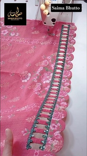 Cutwork Daman Design Lace Finishing Cutting Stitching Tutorial #shorts#youtubeshorts #sewinghacks