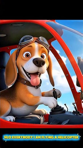 Dog flying a helicopter #shorts #aigenerated #animation #viral