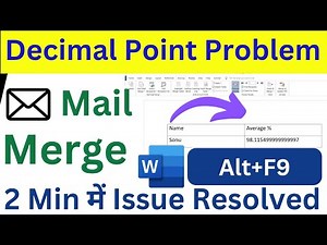 how to fix the decimal point in the world file ? how to fix the decimal point problem in mail merge?